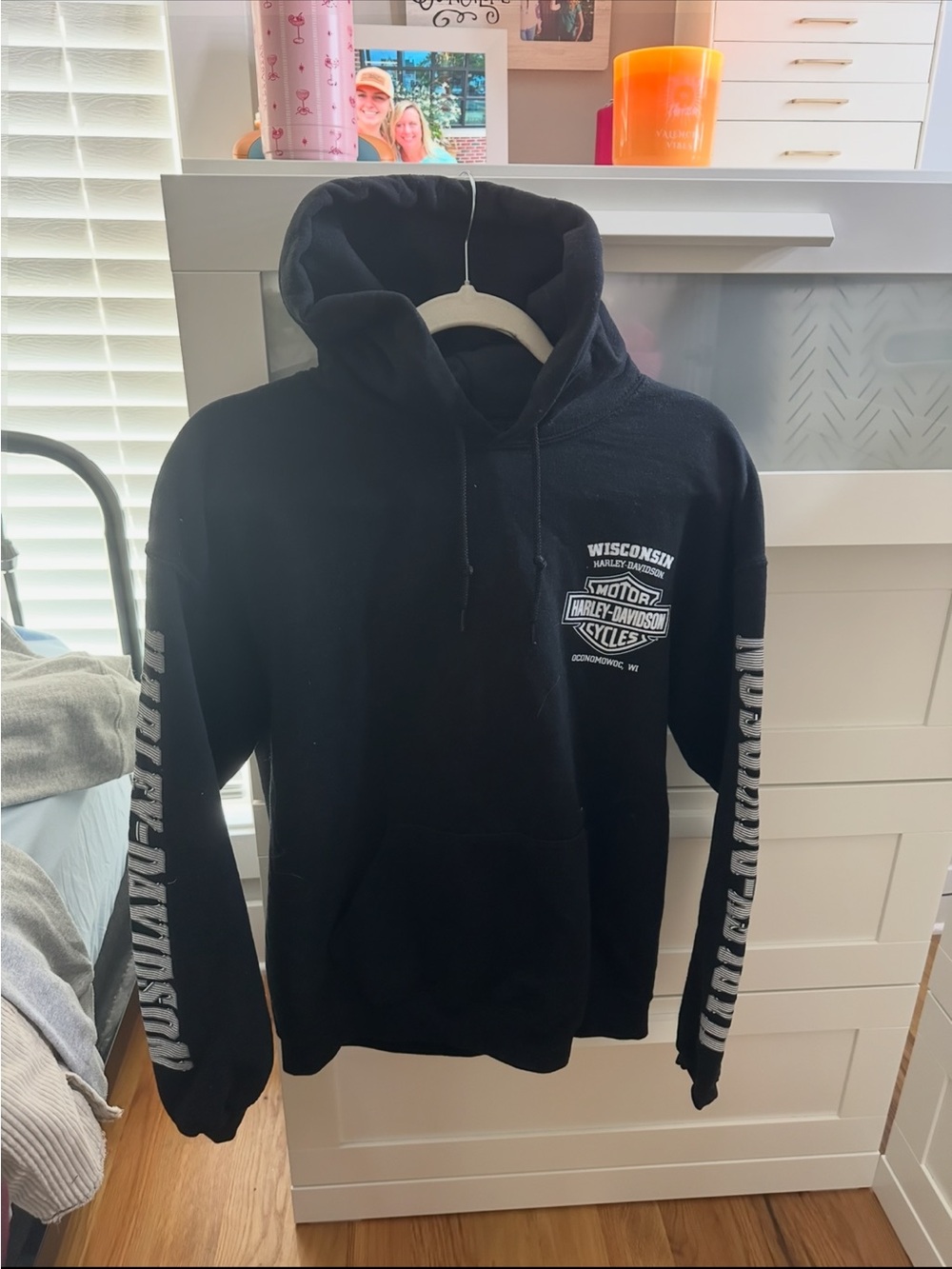 Harley-Davidson Black Pullover Hoodie with White Logo